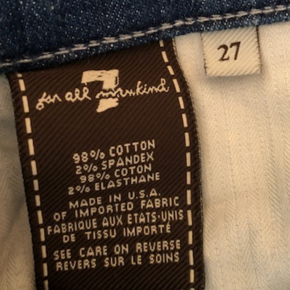 7 For All Mankind Dojo Cropped Jean Women Size 27 - Picture 5 of 8